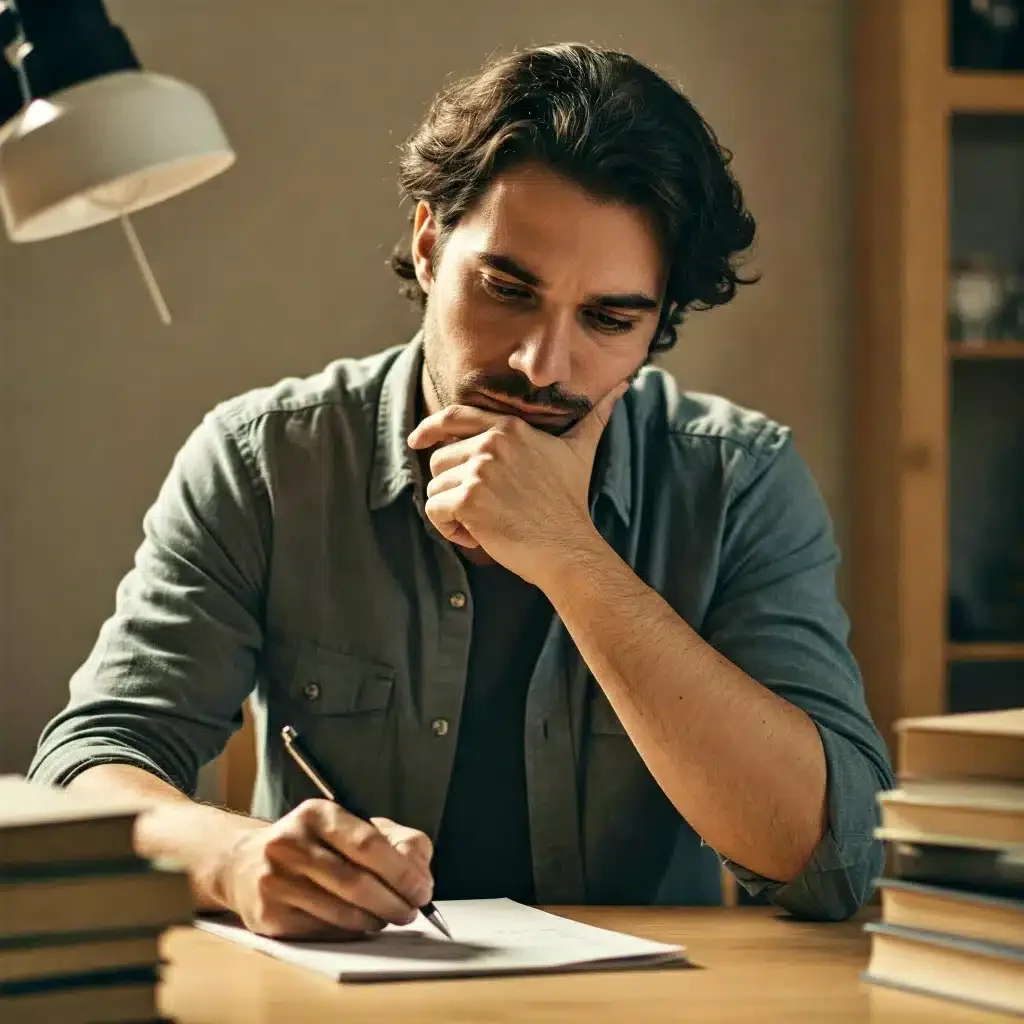 Hombre reflexionando